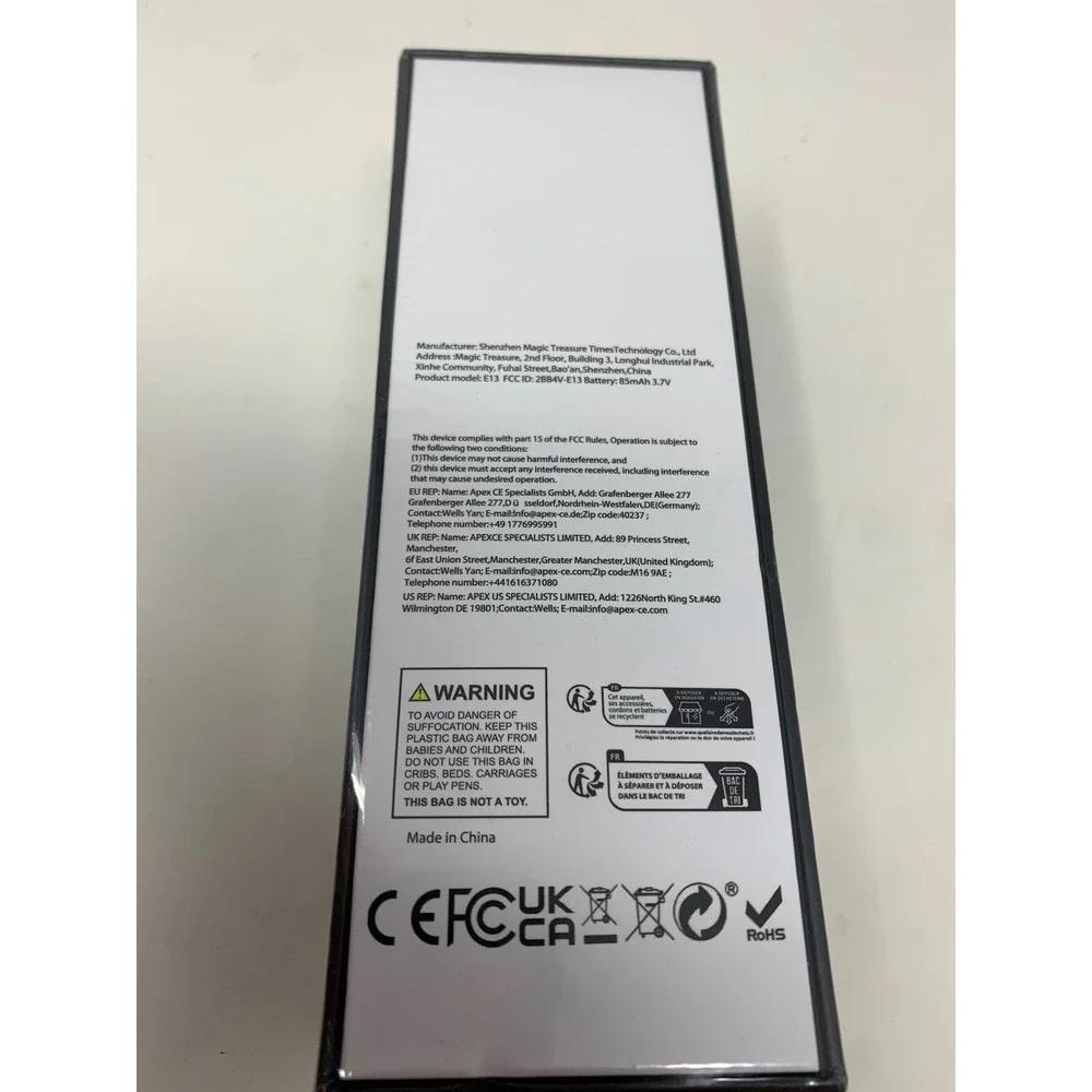 Senbono Black‎ Square Smart Sunglasses Model E13 Mirror Frame New In Box